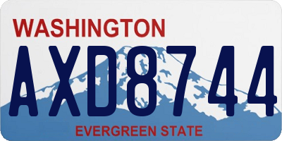 WA license plate AXD8744