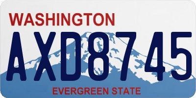 WA license plate AXD8745