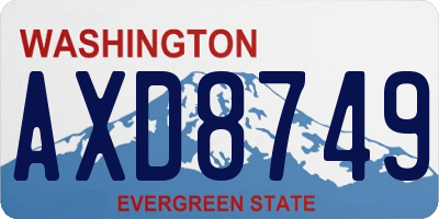WA license plate AXD8749