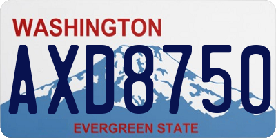 WA license plate AXD8750
