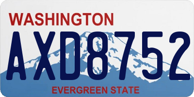 WA license plate AXD8752