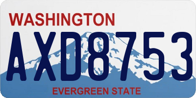 WA license plate AXD8753