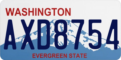WA license plate AXD8754