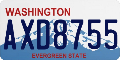 WA license plate AXD8755