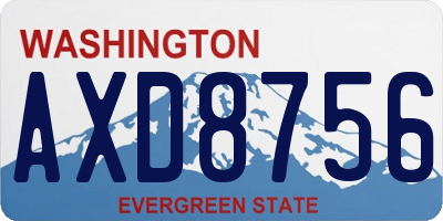 WA license plate AXD8756