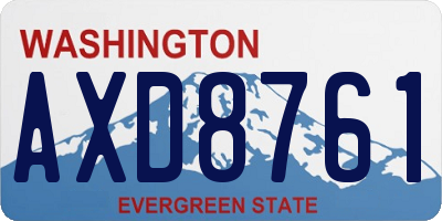 WA license plate AXD8761