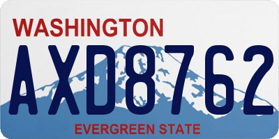 WA license plate AXD8762