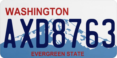 WA license plate AXD8763