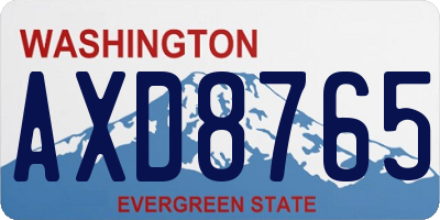 WA license plate AXD8765