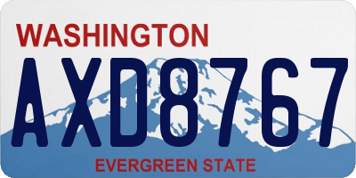 WA license plate AXD8767