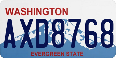 WA license plate AXD8768