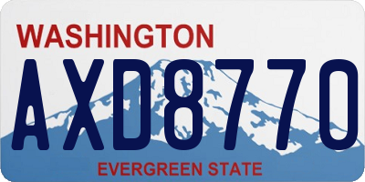 WA license plate AXD8770