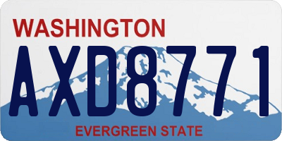 WA license plate AXD8771