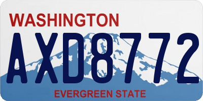 WA license plate AXD8772
