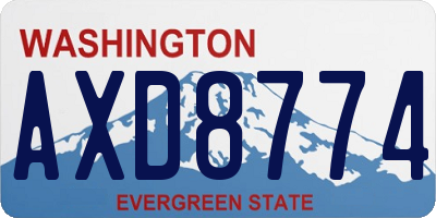 WA license plate AXD8774
