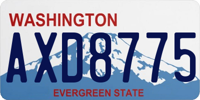 WA license plate AXD8775