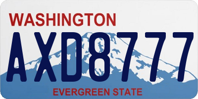 WA license plate AXD8777