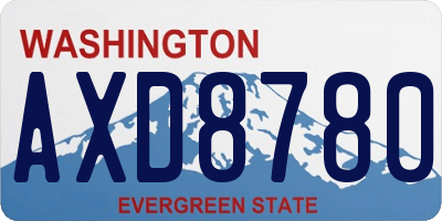 WA license plate AXD8780