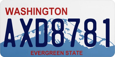 WA license plate AXD8781
