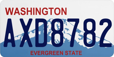 WA license plate AXD8782