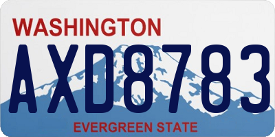WA license plate AXD8783