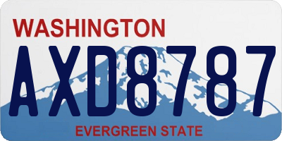 WA license plate AXD8787