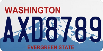 WA license plate AXD8789