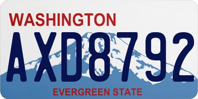 WA license plate AXD8792