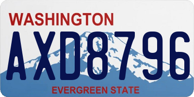 WA license plate AXD8796