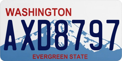 WA license plate AXD8797