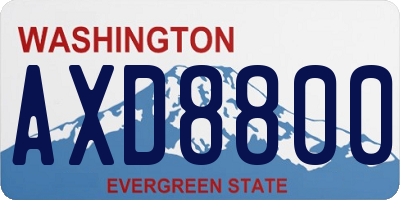 WA license plate AXD8800