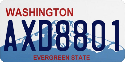 WA license plate AXD8801