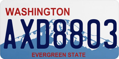 WA license plate AXD8803