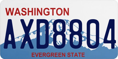 WA license plate AXD8804