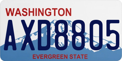 WA license plate AXD8805