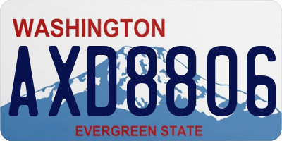 WA license plate AXD8806