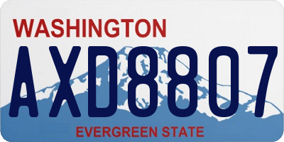 WA license plate AXD8807