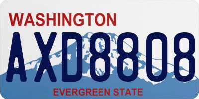 WA license plate AXD8808