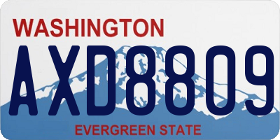 WA license plate AXD8809