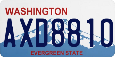 WA license plate AXD8810
