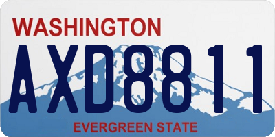 WA license plate AXD8811