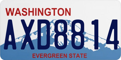 WA license plate AXD8814