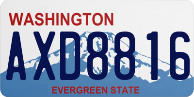 WA license plate AXD8816