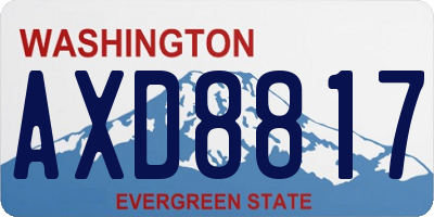 WA license plate AXD8817