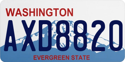 WA license plate AXD8820