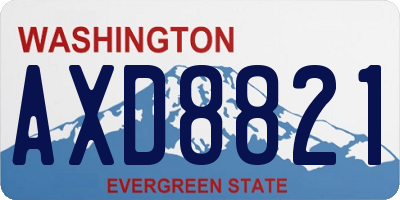 WA license plate AXD8821