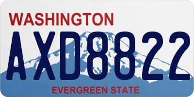 WA license plate AXD8822