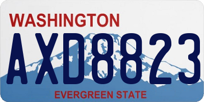 WA license plate AXD8823