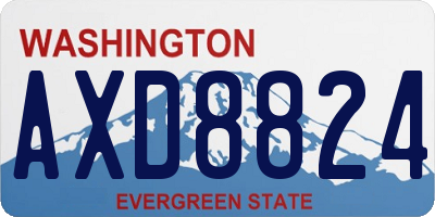 WA license plate AXD8824