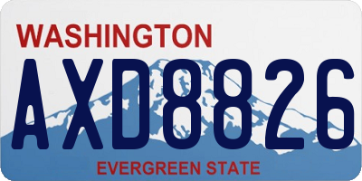 WA license plate AXD8826